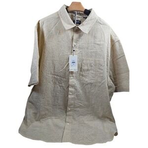 Chaps Mens Go Untucked Short Sleeve Button Down Shirt Sand Stripe 3XB CM24SW930X